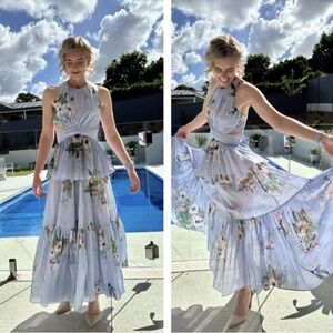 New Zimmermann Floral Blue Maxi Dress
